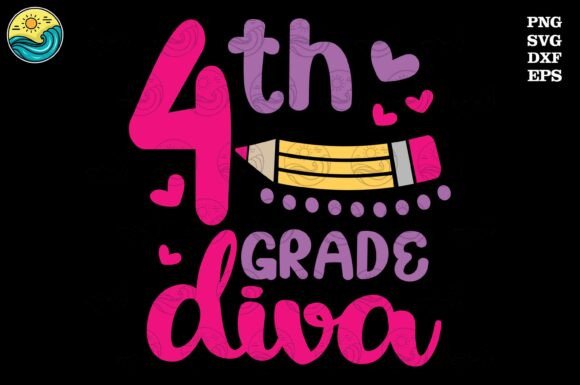 4th Grade Diva SVG: Back to School Graphics