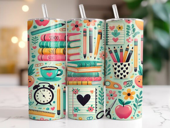 Back to School 20oz Tumbler Wrap PNG