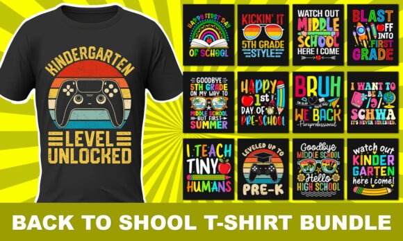 Back to School Colorful T-Shirt Bundle