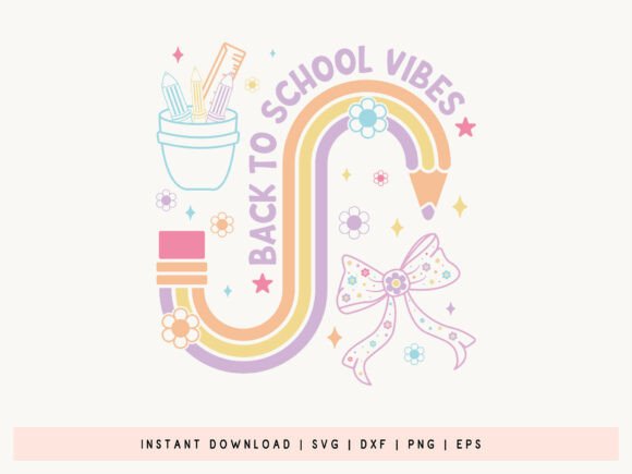 Back to School Vibes Coquette Bow SVG for Crafts