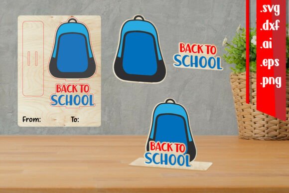 Back to School Wooden Card Lasercut Graphics