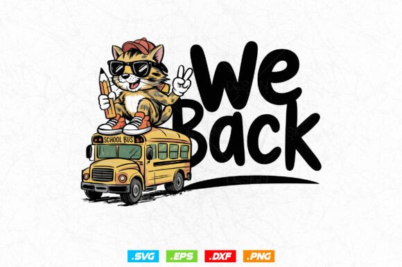 Bruh We Back to School Retro Cat Svg