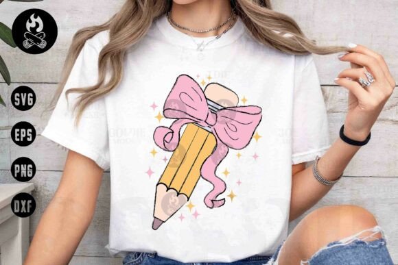 Cute Pencil with Bow Back to School SVG