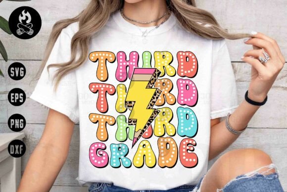 Third Grade Bolt SVG: Graphics & T-Shirt Designs